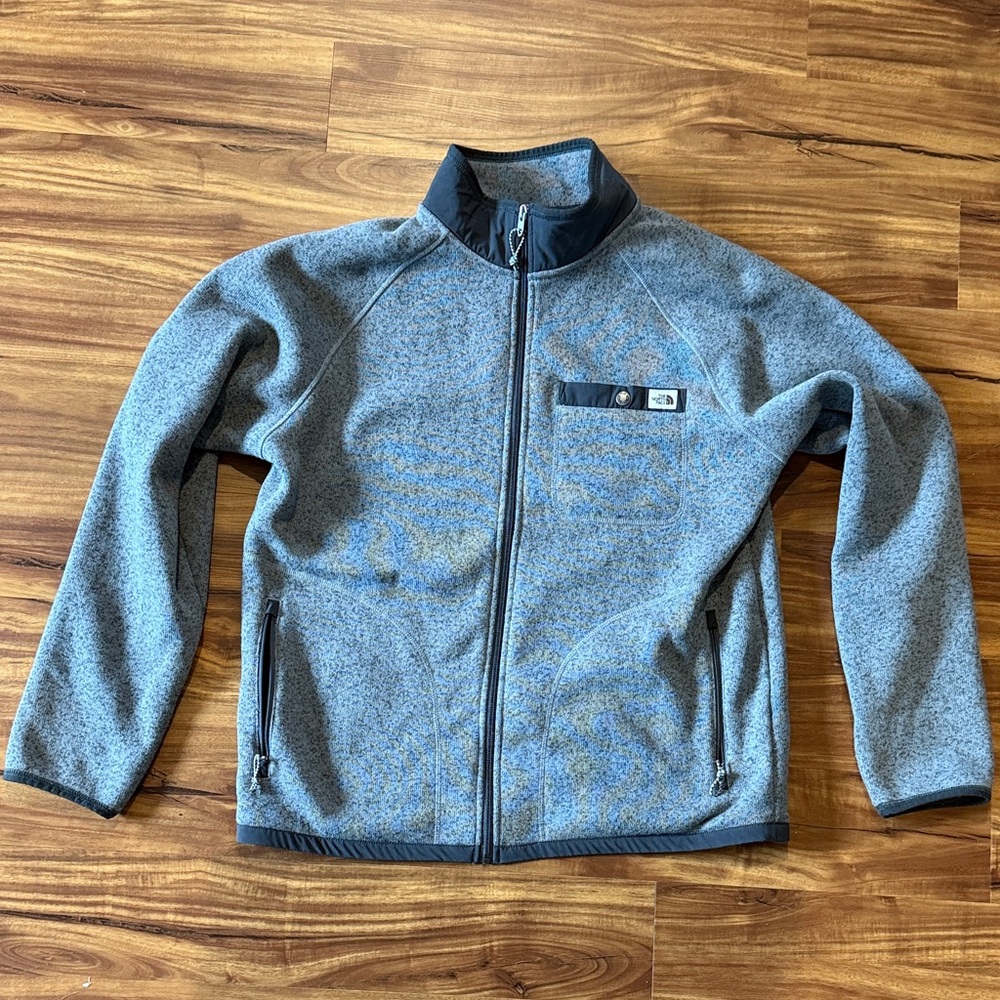 The North Face Gray Full-Zip Fleece Jacket, Men’s Large, NEW w/o Tags,